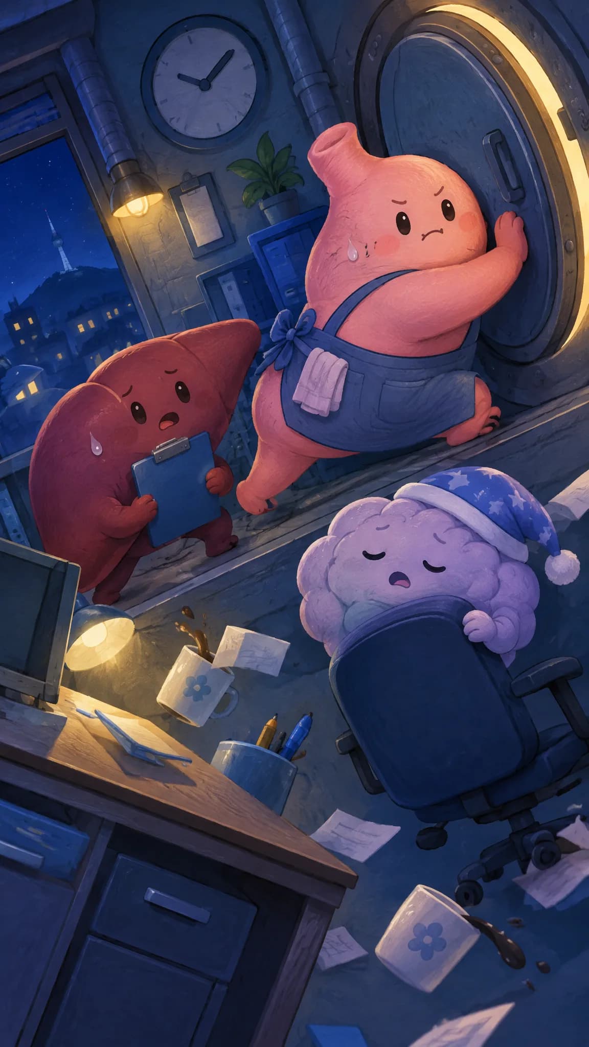 먹자마자 눕는답니다 — 컨셉 시안 그림